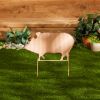 Corrugated Metal Garden Stake - Pig