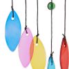 Glass Leaves Colorful Wind Chimes - Hummingbird