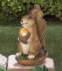 Solar-Powered Light-Up Squirrel Statue