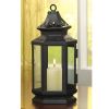 Victorian Style Black Candle Lantern - 8 inches