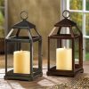 Brushed Silver Candle Lantern - 12 inches