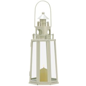 Ivory Lighthouse Candle Lantern - 12 inches