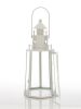 Metal Lighthouse Candle Lantern - White