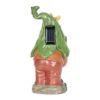 Leaf-Hat Gnome Holding Orb Solar Garden Light