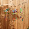 Glass Leaves Colorful Wind Chimes - Butterfly