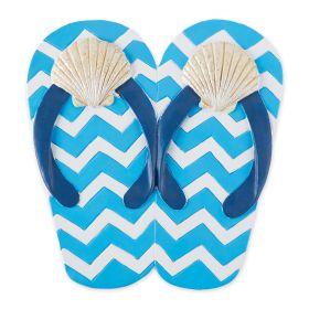 Cement Flip Flops Stepping Stone - Seashell