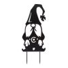 Metal Gnome Garden Stake - Black Hat