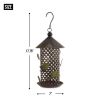 Round Metal Bird Feeder with Green Leaf Ornaments