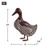 Open Geometric Frame Metal Duck Sculpture