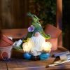 Meditating Leaf-Hat Gnome Solar Garden Light