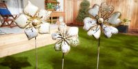 Mixed Pattern Metal Flower Garden Stake - 29.5 inches