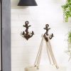 Cast Iron Anchor Wall Hooks - Set of 2