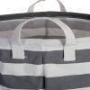 PE-Coated Nesting Fabric Bin Set - Gray Stripes