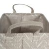 PE-Coated Square Woven Paper Bin with Gray Chevrons - 19 inches