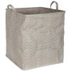 PE-Coated Square Woven Paper Bin with Gray Chevrons - 19 inches