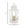 Victorian Style White Candle Lantern - 8 inches