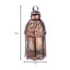 Lacy Cutout Copper-Tone Candle Lantern - 9.5 inches