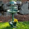 Solar-Lighted Birdbath and Planter