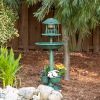 Solar-Lighted Birdbath and Planter