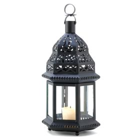 Clear Glass Moroccan Candle Lantern - 12.5 inches