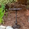 Cast Iron Leaf Design Bird Bath