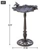 Cast Iron Leaf Design Bird Bath