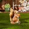 Solar-Powered Light-Up Squirrel Statue