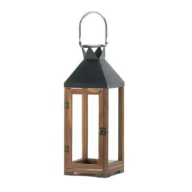 Wood and Metal Candle Lantern - 19 inches