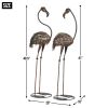 Cast Iron Flamingo Yard Art Pair