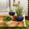 Ocean Blue Ceramic Planter Set