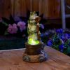 Solar Light-Up Rotating Frog Garden Decor