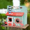 Flamingo Paradise Wood Bird House