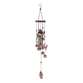 Metal Bell-Style Windchimes with Dogs and Leaf