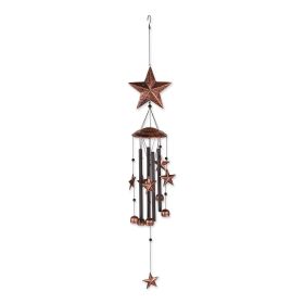 Bronze Wind Chimes with Stars and Bells - 34 inches