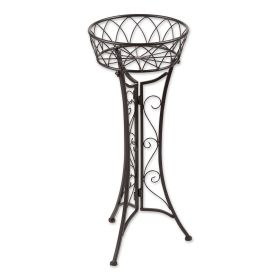 Black Iron Plant Stand with Basket