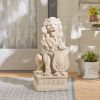 Lion with Shield Garden Statue - Ivory