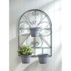 Rustic Iron Trellis with Three Pots