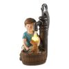 Boy and Dog Wash Solar Garden Light