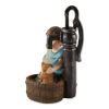 Boy and Dog Wash Solar Garden Light