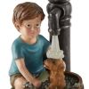 Boy and Dog Wash Solar Garden Light