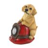 Puppy and Fire Helmet Solar Garden Light