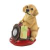 Puppy and Fire Helmet Solar Garden Light