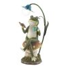 Frog Reading on Mushroom Solar Garden Light