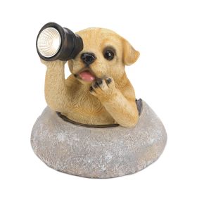 Dog with Telescope Solar Garden Light