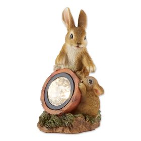 Mom and Baby Bunny Solar Garden Light