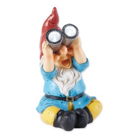 Gnome with Binoculars Solar Garden Light