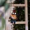 Gnome with Binoculars Hanging Solar Garden Light