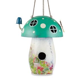 Whimsical Green Mushroom Birdhouse