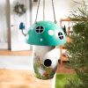 Whimsical Green Mushroom Birdhouse