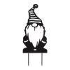 Metal Gnome Garden Stake - Striped Hat